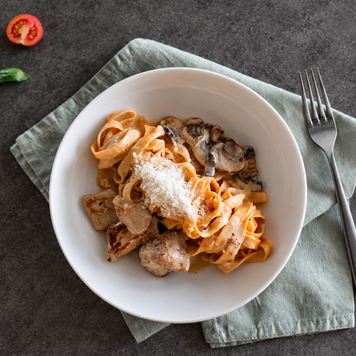 Chicken & Mushroom Fettuccine Alfredo