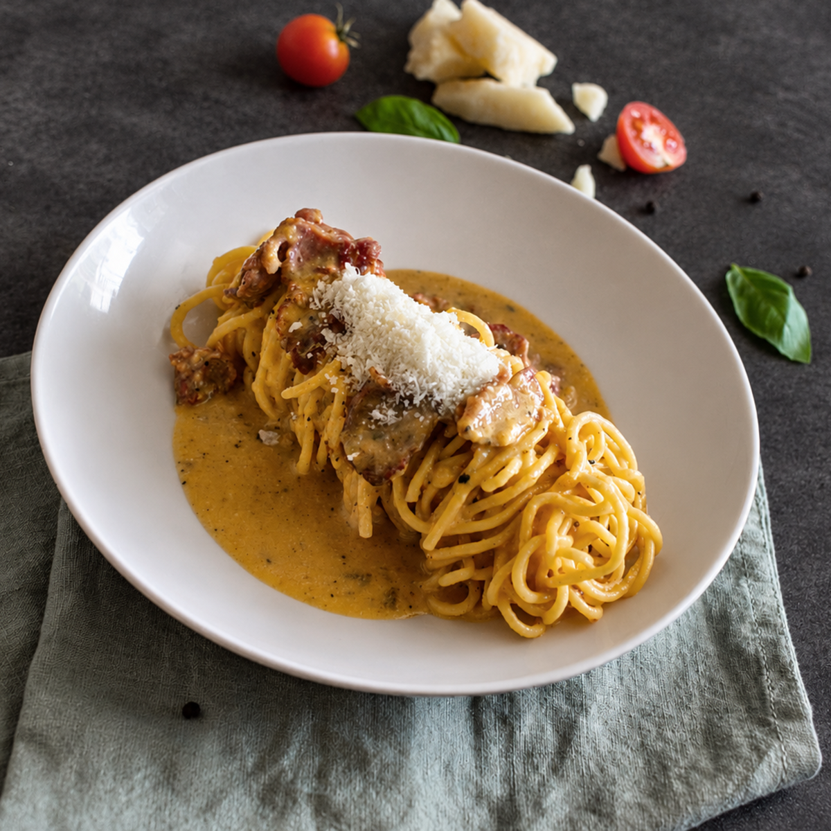 Smoked Bacon Carbonara (Spaghettoni alla Carbonara)